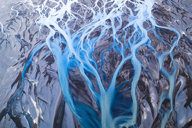 Glacier Rivers Aerial Iceland